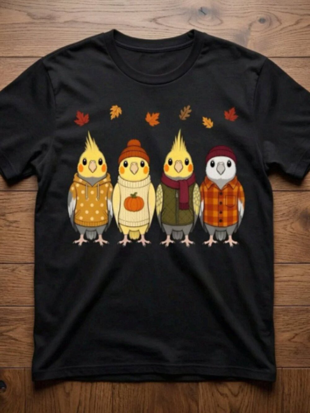 Funny Cockatiel Autumn Sweater Weather Tee Cute Bird Fall Shirt